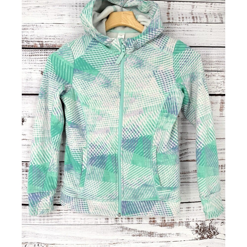 Athleta Girl Jacket Youth Size 12 Full Zip Fall Sweater  Fleece lined‎ Large
